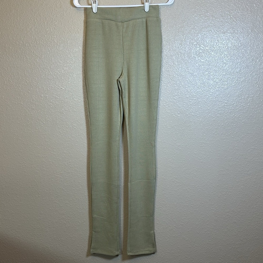 WeWoreWhat Leggings Women's XS‎ Green Ribbed High Waisted Full Length Stretch